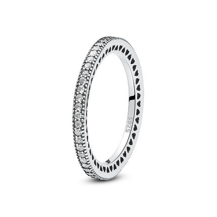925 Sterling Silver Rings For Women Original Crown Love Heart Wishbone Engagement Wedding Rose Gold Crystal Ring Luxury Jewelry