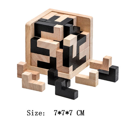 Wooden Luban Lock Unlock Interlocking Puzzle Rompecabezas IQ Test Brain Teaser Game For Adults And Kids Educational Toys