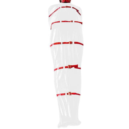 Shiny PVC Faux Leather Bondage Sack Wetlook Sleeveless Sleeping Bag Bodysuit Erotic Costumes Cosplay Jumpsuits Unisex Lingerie