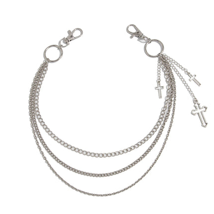 Hot Sale FashionSalircon Punk Multilayer Metal Star Pendant Pant Chain Hip Hop Waist keychain Jeans Chain Women Trendy Jewelry A