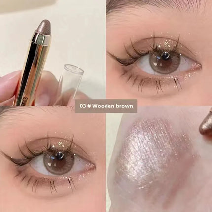 1Pcs Shimmering Highlight Stick Lazy Glitter Eyeshadow Pencil for Bright Eyes Dazzling Effect Makeup Highlighter Cosmetics White