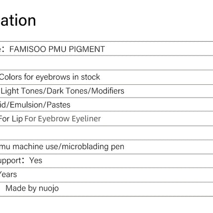 FAMISOO 5ML Eyebrow Tattoo Ink Professional Pigment for Eyeliner Black Tattoo Microblading Paint Ink For Semi Permanent Makeup