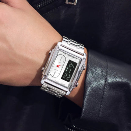 Men Wrist Watches Top Brand Luxury Relogio Masculino Stainless Steel Band Watch For Male Clock Men Dual Display Wrist Watch