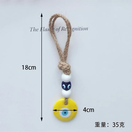 Evil Eye Wall Hanging Nazar House Protection Macrame Decor Rearview Mirror Pendant Lucky Eye Glass Evil Eye Gifts Turkish Eyes