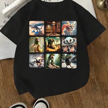 90s Youngsters Unisex Italian Brainrot T-Shirt Kids Children Print Clothes Round Neck Basic Boys Girls Tops  Casual Shirts Gift