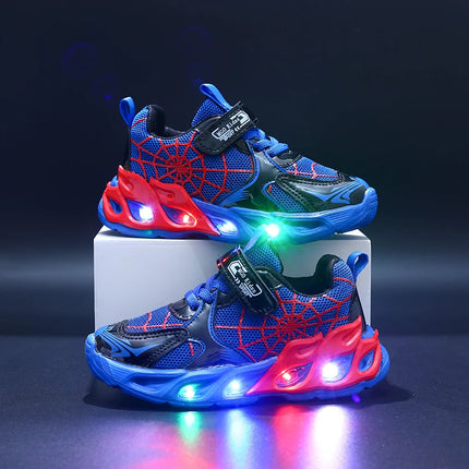 1-9-year-old boys and girls breathable mesh sneakers for spring and autumn, MGO Youngsters LED luminous motion-sensing sneakers-f