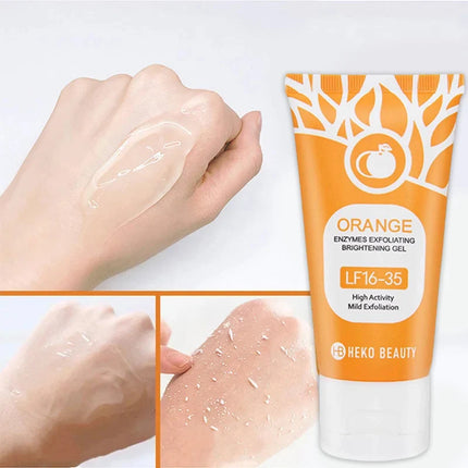 Orange Enzyme Exfoliating Gel Gentle Clean Pore Exfoliator Mild Remove Dead Skin Smooth Texture Hydrate Brighten Vitamin C Cream
