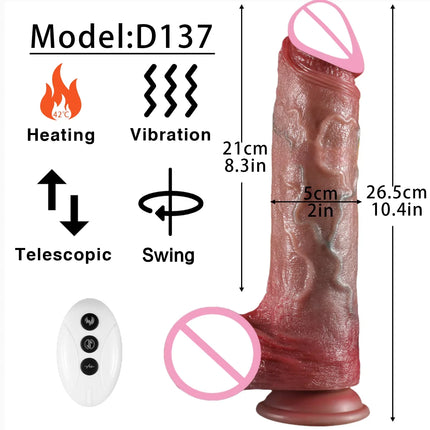 Thrusting Dildo Vibrator 10 Thrusting 10 Vibrating & Heating Modes Double Penetration Anal Plug Adult Sex Toys for Women Men