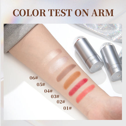 QIBEST Highlighting&Bronzer Stick Face Brightening Blusher Rouge Concealer Pen Long Lasting Highlight Contouring Blush Makeup