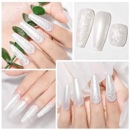 QAZIXU 1/6Pcs Grey White Color Nail Gel Polish Glitter Gel Semi Permanent UV Gel Winter Soak Off UV LED Nail Art Popular Color