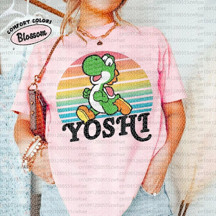 2026 Short sleeved T-shirt Mario Princess Peach Girls' T-shirt Men's and Women's T-shirt Boyfriend Gift Summer Cotton Top
