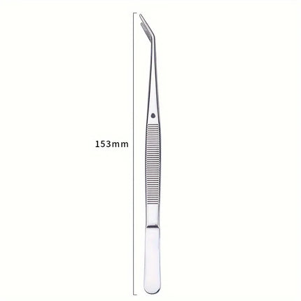 1/2/5pcs Stainless Steel Multi-Purpose Tweezers Perfect For Nail Art, Dental Crystals Cotton Picking,Dental Oral Mirror Care Kit