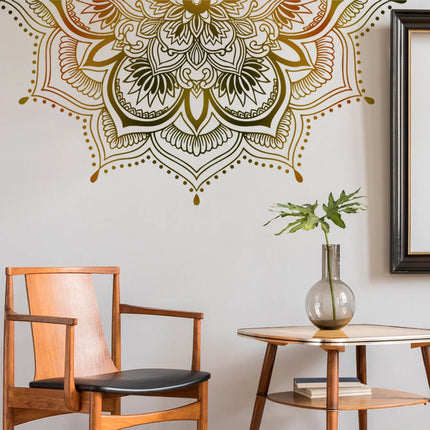 Artistic PVC Wall Decal Mandala Lotus Flower Mural Wall Art Sticker For Bedroom Living Room Office Home Decoration Self-Adhesive