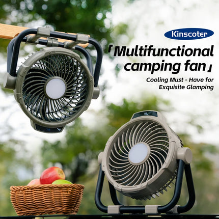 Portable  6 in 1 Outdoor Camping Fan 10000mAh Wireless Tent Rechargeable Fan 5 Speed Air Circulators Light Hook Remote Control