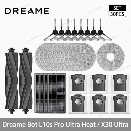 Dreame L10s Pro Ultra Heat / X30 Ultra Robot Vacuum Cleaner Accessories Main Side Brush Mop Cloth Hepa Filter Dust Bag Spare
