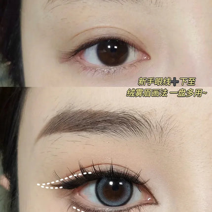 2 Color Eyeliner Powder Palette Matte Eyebrow Portable Longlasting Quick Dry Smooth Black Brown Eye Shadow Makeup Cosmetics 7g