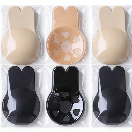 New Silicone Strapless Invisible Bra Pads Women Push Up Bras Self Adhesive Reusable Sticky Breast Lift Tape Rabbit Nipple Cover