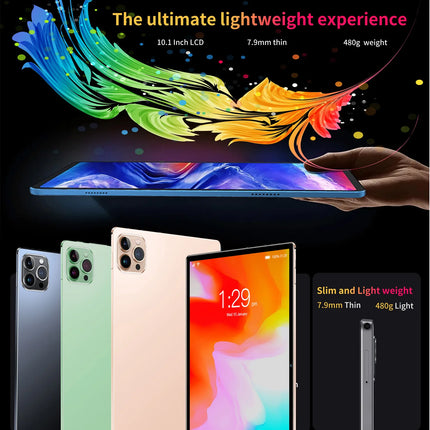 BDF 10.1 Inch Tablet Android 11, 4GB RAM 64GB ROM,1TB Expand,1280x800 IPS Screen 5000MAH Battery,Dual Camera, WiFi,3G Sim Card