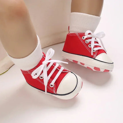 Baby Canvas Classic Sports Shoes Newborn Boys and Girls Printed Star First Walkers Shoes Infant Anti slip Baby Shoes