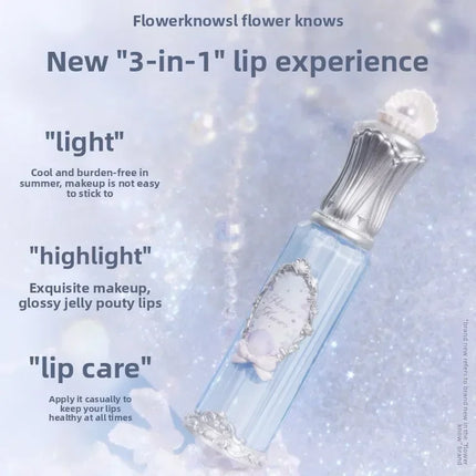 Flower Knows Shells Jewel Collection Makeup Lip Glaze Essence Honey Moisturizing Long-lasting Glossy Gloss Delicate Cosmetics