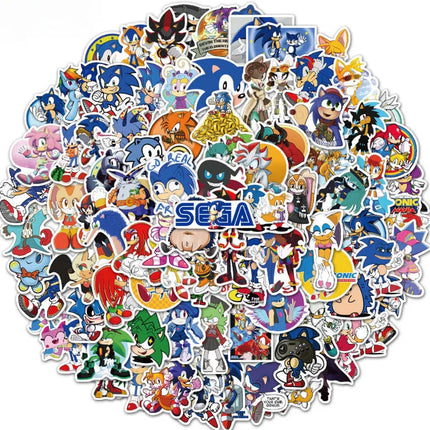 50/100Pcs Anime Sonic Game Stickers DIY Motorcycle Travel Luggage Guitar Skateboard Cool Cartoon Decal Sticker Kids Toy Gift