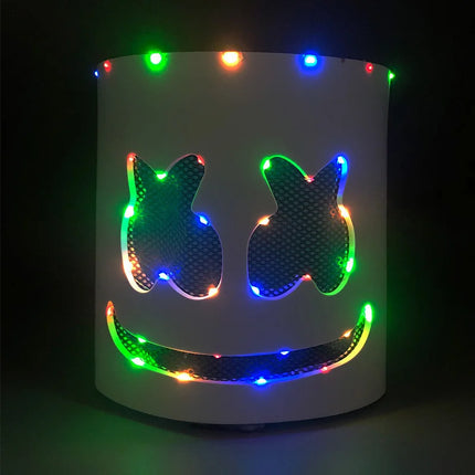 Hot sale Luminous Head Cover luminous DJ Marshmello mask Glowing Cosplay Headgear for Neon Night Club Music Rave Props