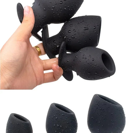 Chalice Shape Hollow Anal Plug,Silicone Tunnel But Butt Plugs,Stretch Anus Ass Buttplug,Prostate Analplug Butplug,Sex Toys
