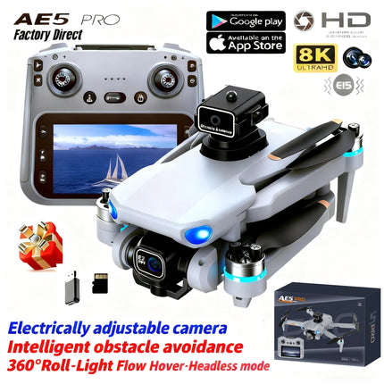 2026 New AE5 Pro Drone 8K HD 4.5" Screen Control 20 Min Battery Headless Mode Helicopter 360° Flip Quadcopter Mini Drone Kid Toy