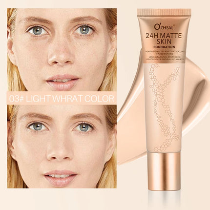 Natural liquid foundation, waterproof and sweat proof, durable makeup effect, multi color optional, create a natural foundation