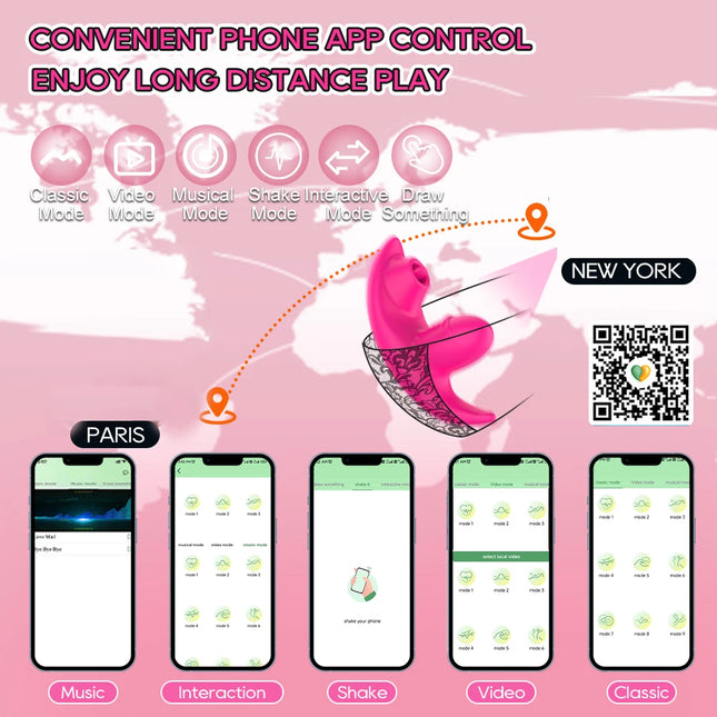 APP Bluetooth Vagina Sucking Vibrator 9 Modes Vibrating Sucker Oral Sex Suction Clitoris Stimulator Erotic Sex Toys for Women
