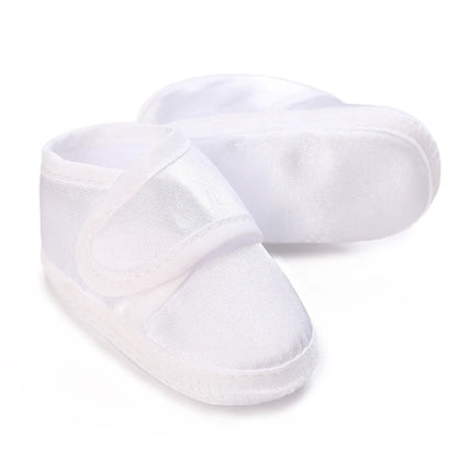 Newborn Baby's First Baptism Shoe: Newborn Boys and Girls' White Baptism Shoes Soft Sole Walking Shoes Multiple Styles-9CM/10CM