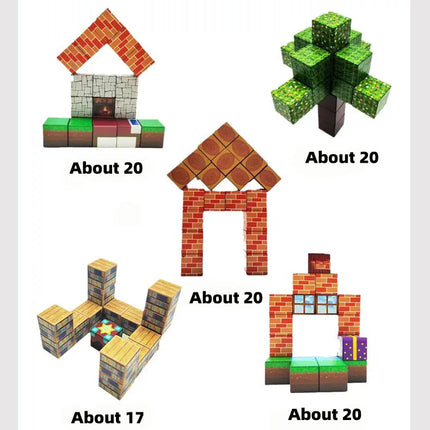 10-500PCS Magnetic Blocks Sets Building Toys Mine Magnet World Model For Boys Girls STEM Montessori Sensory Cubes Toddlers Gifts