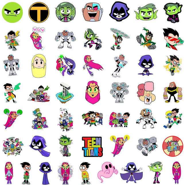 50pcs Teen Young Boy Titan Graffiti Sticker Skateboard Suitcase Guitar Kettle Deco Laptop Skin Waterproof Phone Case