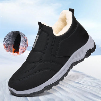 Women's Winter Cotton Shoes Comfortable Fashion Mom Thickened Fleece Warm Large Cotton Shoes Breathable Wear-resistant Low Heel