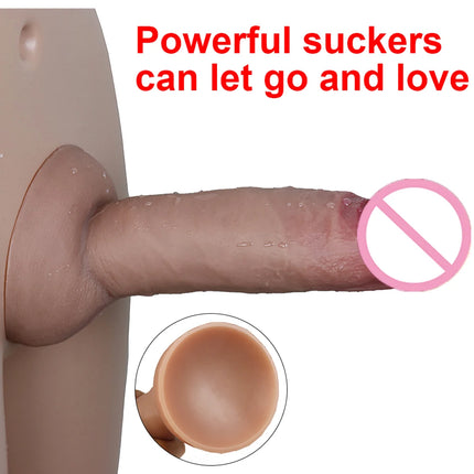 Super Skin Silicone Realistic Dildo Soft Suction Cup Big Huge Strapon Penis Dick Adults Sex Toys For Women Female Masturbator