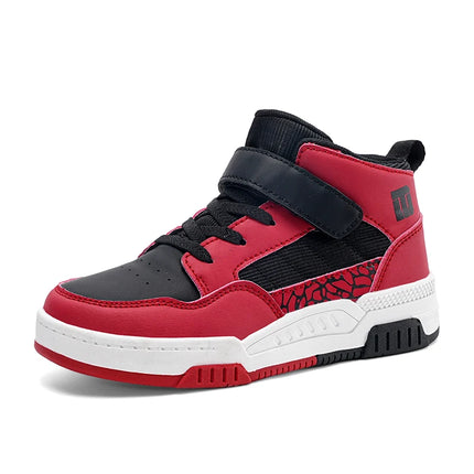 Classic Fashion Children Shoes Boys Leather Sneaker High Top Skater Basketball Shoes Luxury Sports Sneaker for Boy
