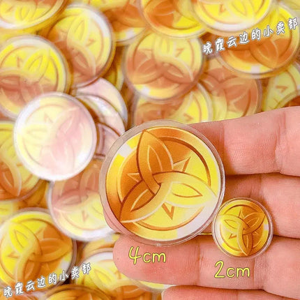 Game Impact Focalors Forina 20Pcs 2cm Patch Keychain Hair Tie Refrigerator Sticker Phone Case DIY Accessories Acrylic Sheets