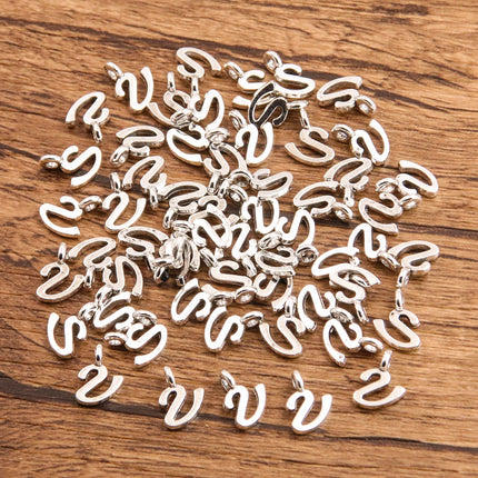26Pcs Mix Size Picture Color Metal Zinc Alloy English Letter A-Z Charms Fit Jewelry Pendant DIY Necklaces Bracelets Bags Makings