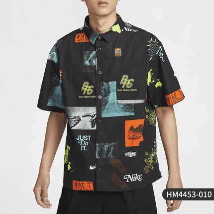 Nike Official Genuine Sportswear Men's Retro Lapel Print Shirt T-Shirt HM4453-010