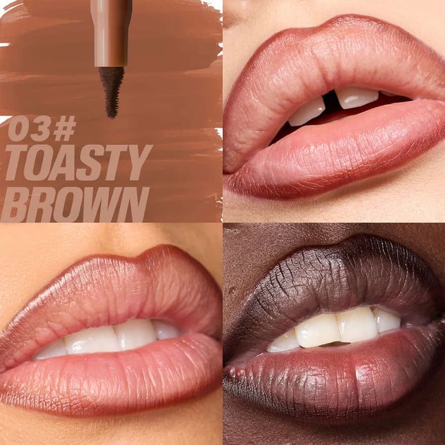 Lipliner Pencil Long-Lasting Matte Creamy Plumping Lip Stain Waterproof Natural Nude Brown Slim Plush Brush Head Lipliner Makeup
