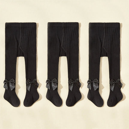 3PCS/Set Spring and Autumn Princess Bowknot Girls Fashion Comfortable Breathable Cotton Pantyhose for Babies