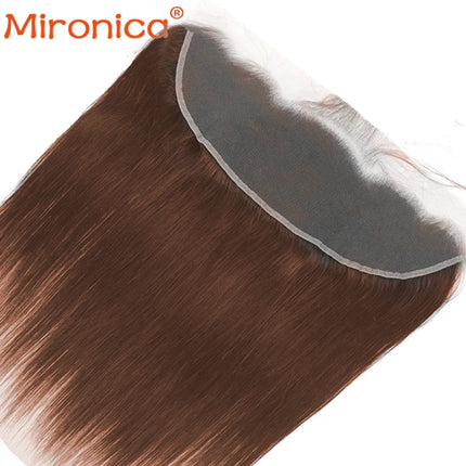 #4 Chocolate Brown Colored  Lace Closure Brazilian Bone Straight Remy Human Hair  Lace Closure Lace Frontal Human Hair Closure