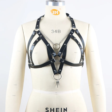 Body-hugging Clothing Leather Bondage Gear Sexy Bustier Lingerie Nightclub Performance Couple Sex Bdsm