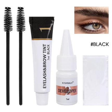 Fast Eyebrow Tint Kit Brown 2 in 1 Eyebrow Gel Lash Lift and Tint Kit Professional Semi-Permanent Waterproof Eyebrow Brow Kit