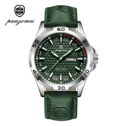 PAAZOMU Men's Luxury Brand Watch Waterproof Luminous Date Week Quartz Wristwatch for Men Stainless Steel Fashion Sports Watches