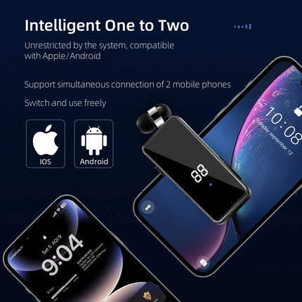 R11 PK K55 Wireless Bluetooth Earphones Collar style Business V5.4 Call/Music 20H Vibration Reminder Call Number Reporting