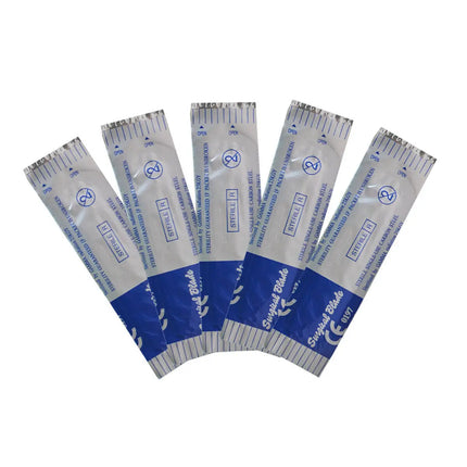 Sterile Surgical Scalpel Blades Individually Packaged, Carbon Steel 11 Extra Point & 23 Stainless Steel, Full Range of Sizes