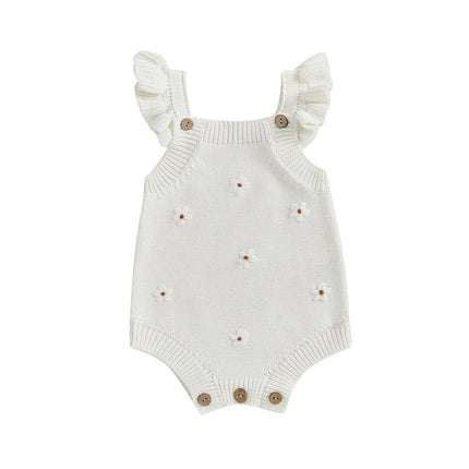 Citgeett Summer Infant Baby Girl Sleeveless Bodysuit Floral Embroidery Jumpsuit Cute Clothes