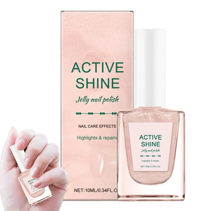 10ml Jelly gel polish Ultra-Shiny 2 in 1 Nude Gel Polish Jelly Amber Gel Nail Polish for Girls Women Quick Dry Nail Strengthener