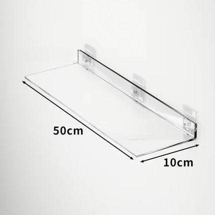 Wall Mounted Acrylic Storage Rack No Punching Floating Shelf Clear Thick Display Stick Bathroom Kitchen Bathroom Organizer